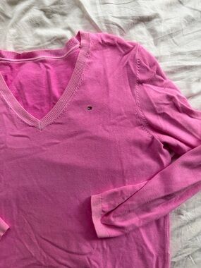 Tommy Hilfiger Bright Pink V-Neck Pullover